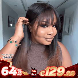 Glueless Mèches Brun Couleur 13x4/4x4 Perruque Sans Colle Cheveux Humains Lisse