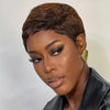 Perruque Full Lace Pixie 100% Cheveux Humains Frange Effilée Naturelle