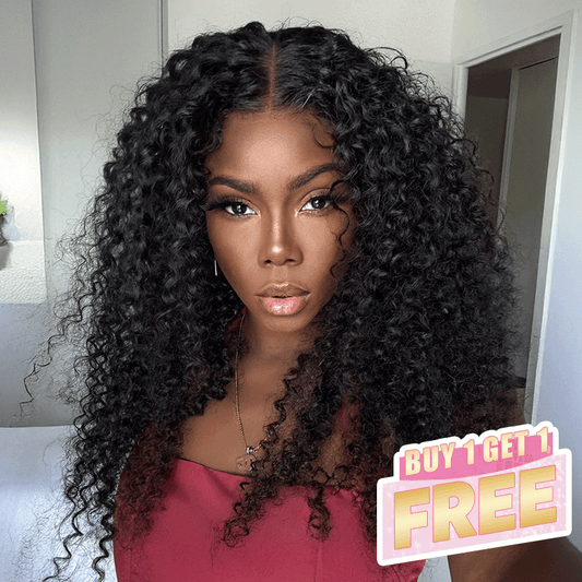 𝑩𝒖𝒚 1 𝑮𝒆𝒕 1 𝑭𝒓𝒆𝒆💥Volumineuse Glueless Bonnet Réglable 7x5 Sans Colle Deep Curly 280 Densité