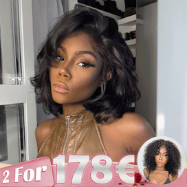 2 𝑭𝑶𝑹 €178.88🔥10"Glueless Ondulé+10"Glueless Ondulé/10"Glueless Lisse/12"Glueless Kinky Curly/10"Glueless Ondulé/10"Glueless Lisse
