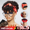 Glueless 3s Jeter & partir Bob Bandeau Avec Franges Perruque Sans Colle Bouclé