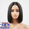 Perruque Au Carré Coupe Émoussée Soyeux Lisse Partie Profonde 2x6 Dentelle