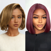 2 𝑭𝑶𝑹 €99🔥Doux Et Naturel Couche Highlight 13x2 Dentelle 300% Densité +2x6 Dentelle Bob Perruque