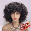 𝑩𝒖𝒚 1 𝑮𝒆𝒕 1 𝑭𝒓𝒆𝒆💥 Glueless 3 Couleur Stylisé Boucles Rebondies 99j/Highligh Marron Bob Perruque Sans Colle