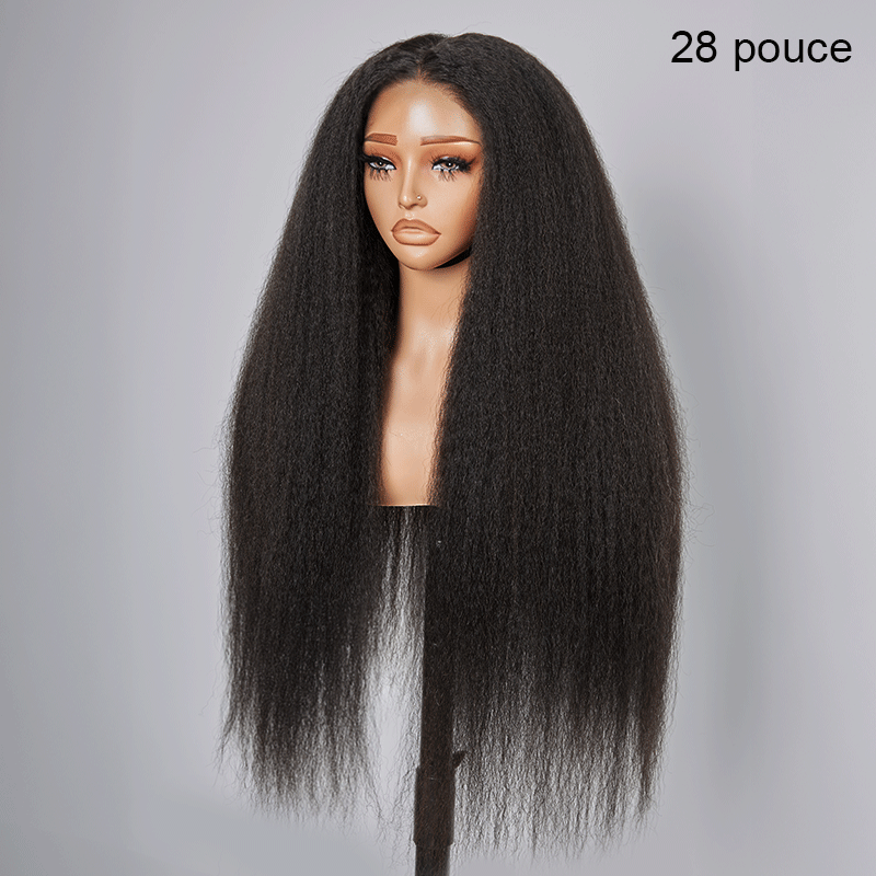 𝐏𝐫𝐞̂𝐭 𝐞𝐧 𝟐𝟒𝐡⚡Densité de 300 % Perruque 6X6 HD brésilienne cheveux humains Kinky Straight Lisse devant dentelle