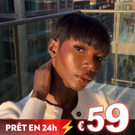 𝐏𝐫𝐞̂𝐭 𝐞𝐧 𝟕𝟐𝐡⚡Glueless Style De Mode Bob Wear Go Perruque Sans Colle Lisse Cheveux Humains