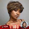 2 𝑭𝑶𝑹 €109🔥Perruque #4-27 Highlight Pixie+Blonde Highlight Lisse/Highlight Kinky Curly/Mèches Blondes  Ondulé /Blond Ombré Bouclé/ Dégradé 99J Lisse