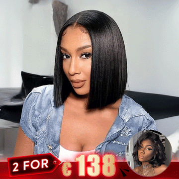 2 𝑭𝑶𝑹 €138.99🔥8"Dentelle Lisse+10"Glueless Ondulé/10"Glueless Lisse/10"Glueless Ondulé/10"Glueless Lisse/12"Glueless Kinky Curly