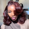 Perruque Bob Burgundy Ondulé Sans Colle Lace 13x4 Glueless Look Chic & Volumineux
