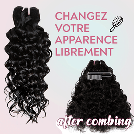 Extensions Noir Tissage Cheveux Bruts Water Wave
