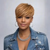 Perruque Courte Honey Blonde 100% Cheveux Humains Confection Machine Style Pixie