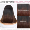 Perruque Bob 4x4 Sans Colle Noir Naturel & Mèches Brunes Cheveux Naturels Lisse