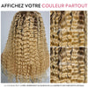 𝐏𝐫𝐞̂𝐭 𝐞𝐧 𝟐𝟒𝐡⚡18 Pouces HD Full Lace Perruque Fait à La Main Kinky Curly Racines Brunes Se Fondant Dans Du Blonde