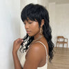 Perruque sans colle Mullet Layered Mullet Perruque with Bang Body Wave Cheveux Humains