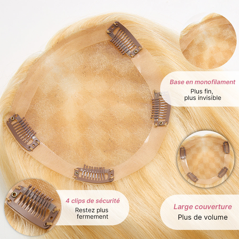 27/613 Complément capillaire Dentelle 5x5 Top Piece Balayage  Coupe Dégradée Fluide (Non Perruque)