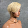 Perruque Full Lace Pixie Asymétrique Noir 613 Blonde Style Side Part Entièrement En Dentelle