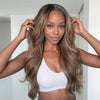 𝟐ᵉ 𝐩𝐞𝐫𝐫𝐮𝐪𝐮𝐞 𝐚̀ 𝟎€🔥Glueless Pré-épilé Couleur Mèches Blondes Ombré 13x4 Perruque Sans Colle Body Wave 250% Densité