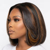 2 𝑭𝑶𝑹 €109🔥Perruque #4-27 Highlight Pixie+Mèches Blondes  Ondulé