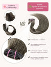 9 Pièces Extensions De Cheveux à Clipser Gris Argenté Bordeaux En Cheveux Naturels 125 g
