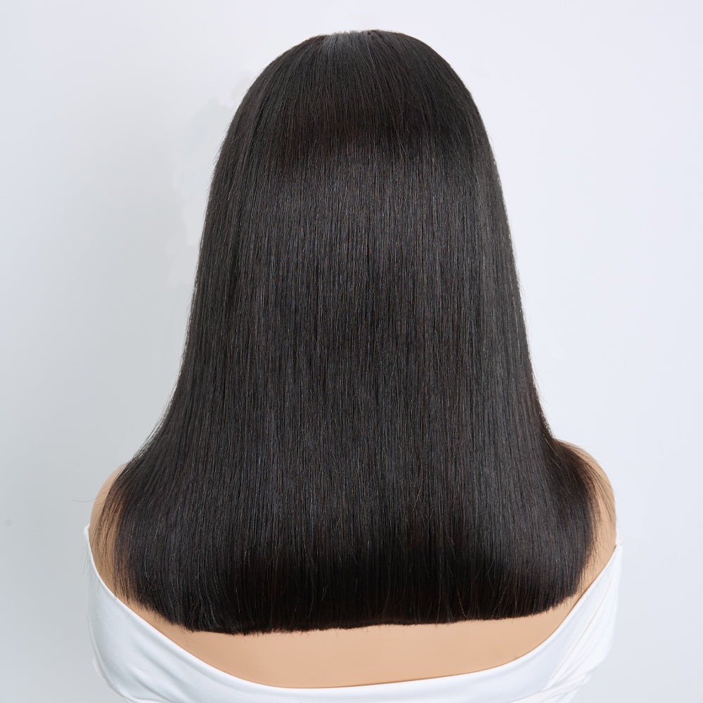 Perruque Bob Lisse Noir 9x6 Sans Colle Cheveux Vietnamiens SDD Raie sur le Côté