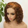 Dentelle Invisible Volume Naturel 4x4 Dentelle Partie Latérale Bob Perruque Bouclé 250% Densité