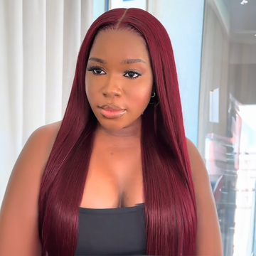 Glueless Couleur 99J Rouge 13x4 Perruque San Colle Lisse Cheveux Humains