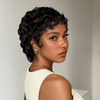 𝐏𝐫𝐞̂𝐭 𝐞𝐧 𝟐𝟒𝐡⚡Maturité Bob Coupe Pixie Avec Ondulation De L'eau  Perruque Sans Colle