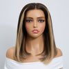 Luxury feel Carré Bob 5x5 Sans Colle Glueless Ombré Blond à Racines Noires Perruque