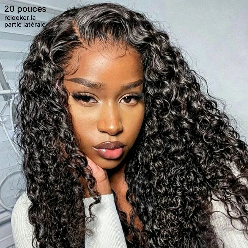 Chic Sans Ondes Romaines Effort Perruque 5x5 13x4 Glueless Water Wave Avec Raie au Milieu Short Wig