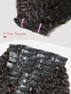 9 Pièces Kinky Straight Extensions De Cheveux à Clipser Noir En Cheveux Naturels 125g