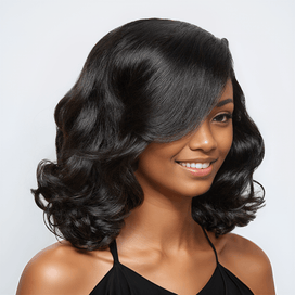 7x4 Glueless Couche Style Rétro Bob Perruque Sans Colle Natural Wave