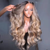 13x4 Glueless Lumineux Couleur Blonde Highlight Perruque Sans Colle Body Wave