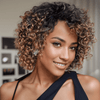 2 𝑭𝑶𝑹 €109🔥Perruque #4-27 Highlight Pixie+Blonde Highlight Lisse/Highlight Kinky Curly/Mèches Blondes  Ondulé /Blond Ombré Bouclé/ Dégradé 99J Lisse