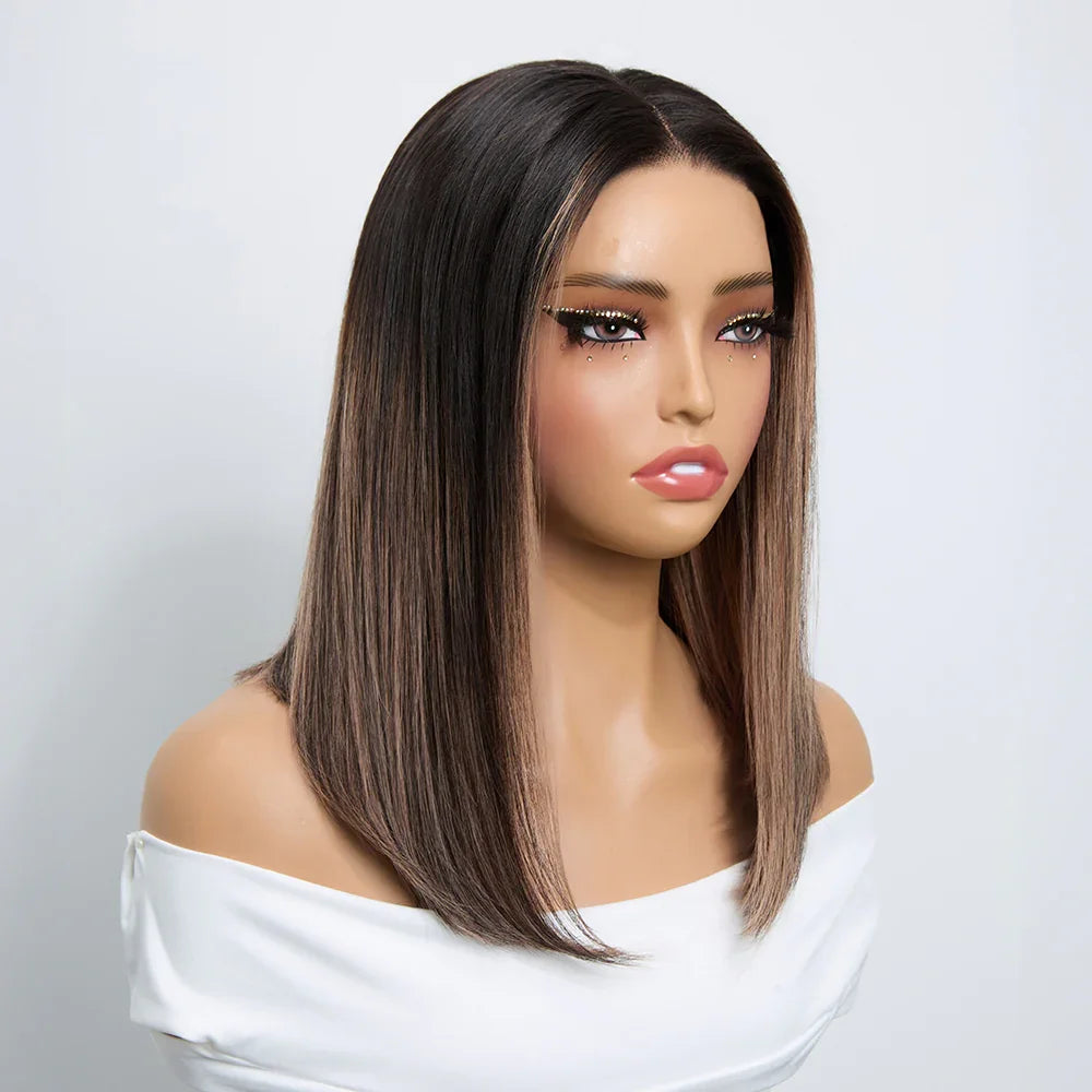 5x5 13x4 lace frontal Wig Mixed Color #4/27 Curly