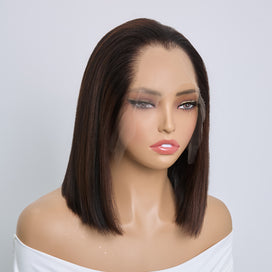 Perruque Gluesless Bob SDD Lisse Vietnamien Vierge 13x6 Highlight Ligne en M Sans Effort Sans colle