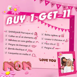𝓑𝓾𝔂 𝟏 𝓖𝓮𝓽 𝟏𝟏💗Glueless 4x4 Perruque Sans Colle Lisse Style Long + Bob (9 cadeaux gratuits pour la fête mères)