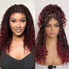 Perruque Tressée Bohème Couleur Ombre 99J En Dentelle Intégrale Avec Cheveux Bébé Synthétique 300% Densité
