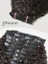 9 Pièces Kinky Straight Extensions De Cheveux à Clipser Noir En Cheveux Naturels 125g