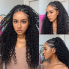 🔥4 In 1 Half Wig Deep Curly/Yaki straight Demi-Perruque À Cordon Serrage Flexi-Fit 250% Densité
