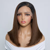 Perruque Bob Ombré Glueless 9x6 Racines Noires & Dégradé Marron Super Double Drawn Sans Colle