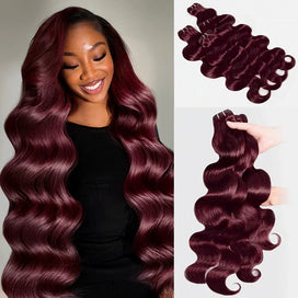 Extensions Couleur Foncé 99J Tissage Cheveux Brésilien Body Wave