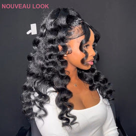 Perruque 13x4 Dentelle HD Kinky Straight Effet Cheveux Soufflés Qualité Luxe
