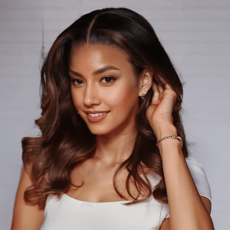 Glueless Quotidien Couleur Ombre Marron 13x4 Perruque Sans Colle Body Wave 250% Densité