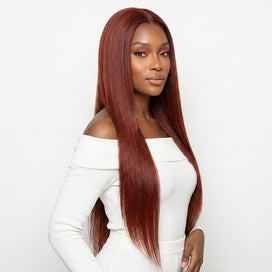 7x5 Glueless Bleached Knots Chestnut Brown Perruque Sans Colle Lisse