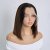 Perruque Gluesless Bob Lisse Vietnamien Vierge 13x6 Coloration Ombré Ligne en M Sans Effort Sans colle