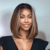 1+1+𝑭𝒓𝒆𝒆💥Glueless Chic Sans Effort Highlight Bob Perruque Cheveux Humains