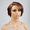 13x4 T Partie Bob Perruque Coupe Pixie Couleur Chocolat
