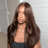 Pré-épilé Couleur Chocolat Noir  5x5 Dentelle Perruque Cheveux Humains Body Wave 250% Densité
