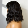 Naturelle & Intemporel Glueless Bob Perruque Sans Colle Ondulé Avec Frange Cheveux Humains