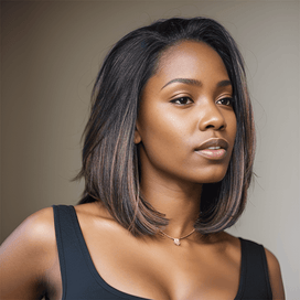 𝟑ᵉ 𝐩𝐞𝐫𝐫𝐮𝐪𝐮𝐞 𝐚̀  €𝟎,𝟏🔥Glueless Highlight 5x5 Perruque Lisse 10"+Glueless Pixie Perruque Straight Taille Modèle